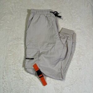Guys/ Unisex Patched Pocket Buckle Detail Cargo Pants